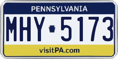 PA license plate MHY5173