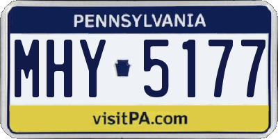 PA license plate MHY5177