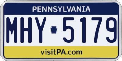 PA license plate MHY5179