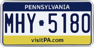 PA license plate MHY5180