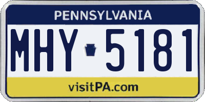 PA license plate MHY5181