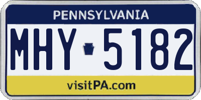 PA license plate MHY5182