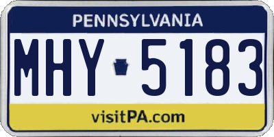 PA license plate MHY5183