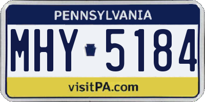 PA license plate MHY5184