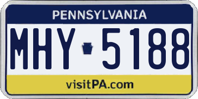 PA license plate MHY5188
