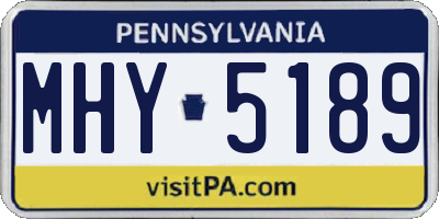 PA license plate MHY5189