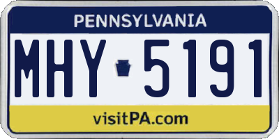 PA license plate MHY5191