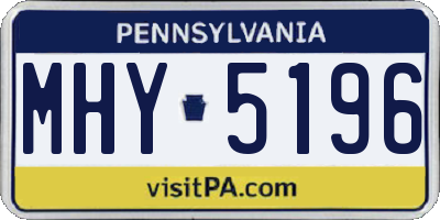 PA license plate MHY5196