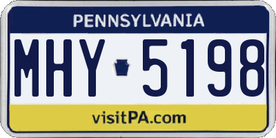 PA license plate MHY5198