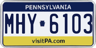 PA license plate MHY6103