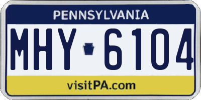 PA license plate MHY6104