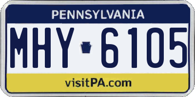 PA license plate MHY6105