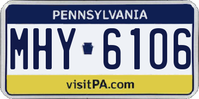 PA license plate MHY6106