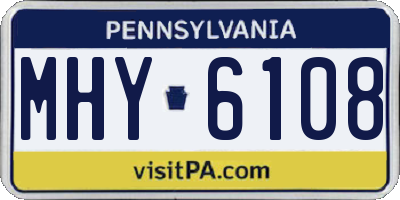 PA license plate MHY6108
