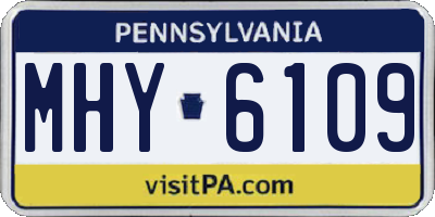 PA license plate MHY6109