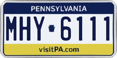 PA license plate MHY6111