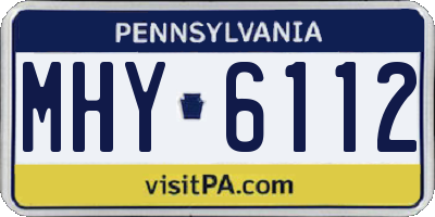 PA license plate MHY6112