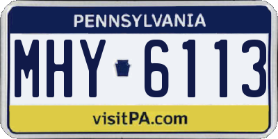 PA license plate MHY6113