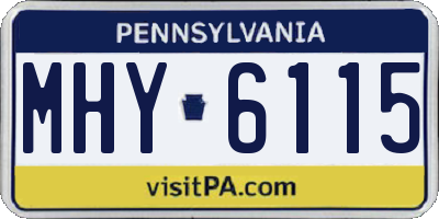 PA license plate MHY6115