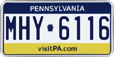 PA license plate MHY6116