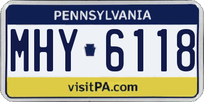 PA license plate MHY6118