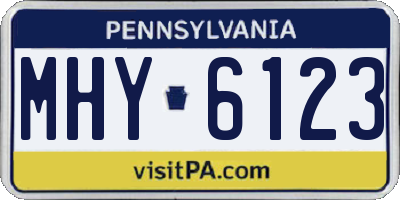 PA license plate MHY6123