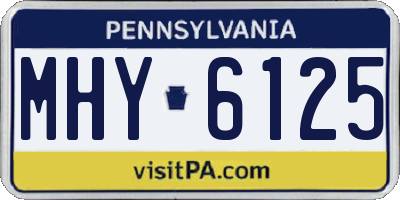 PA license plate MHY6125