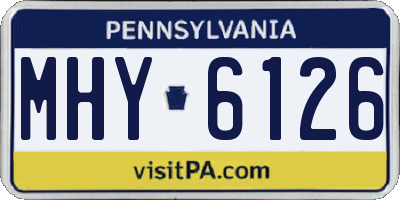 PA license plate MHY6126