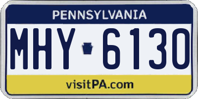 PA license plate MHY6130