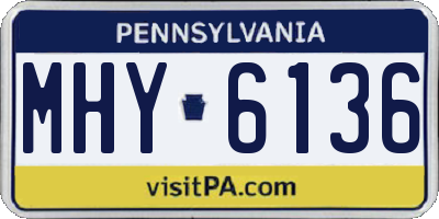 PA license plate MHY6136