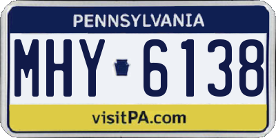 PA license plate MHY6138