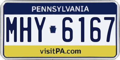 PA license plate MHY6167