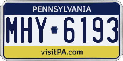 PA license plate MHY6193