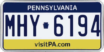 PA license plate MHY6194