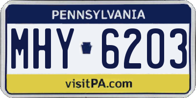 PA license plate MHY6203