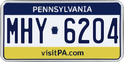 PA license plate MHY6204