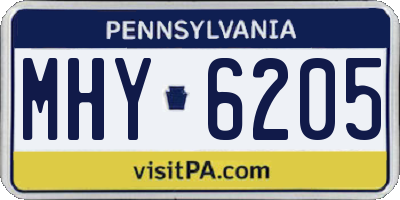 PA license plate MHY6205