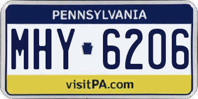 PA license plate MHY6206