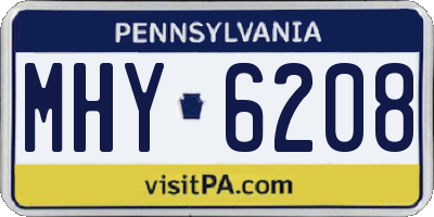 PA license plate MHY6208