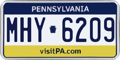 PA license plate MHY6209