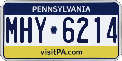 PA license plate MHY6214