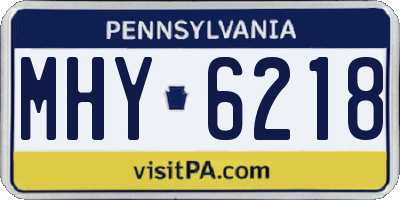PA license plate MHY6218