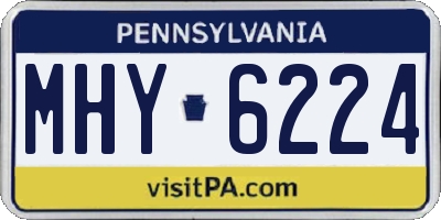 PA license plate MHY6224