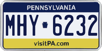PA license plate MHY6232