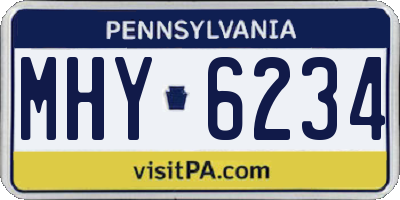 PA license plate MHY6234