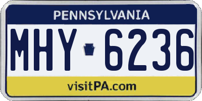 PA license plate MHY6236