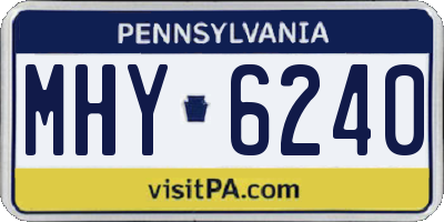 PA license plate MHY6240