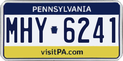 PA license plate MHY6241