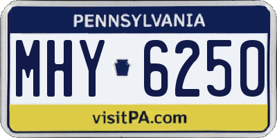 PA license plate MHY6250