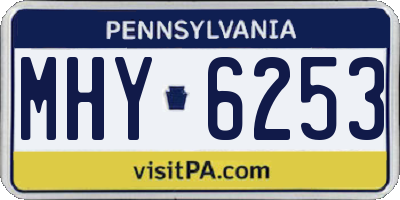 PA license plate MHY6253